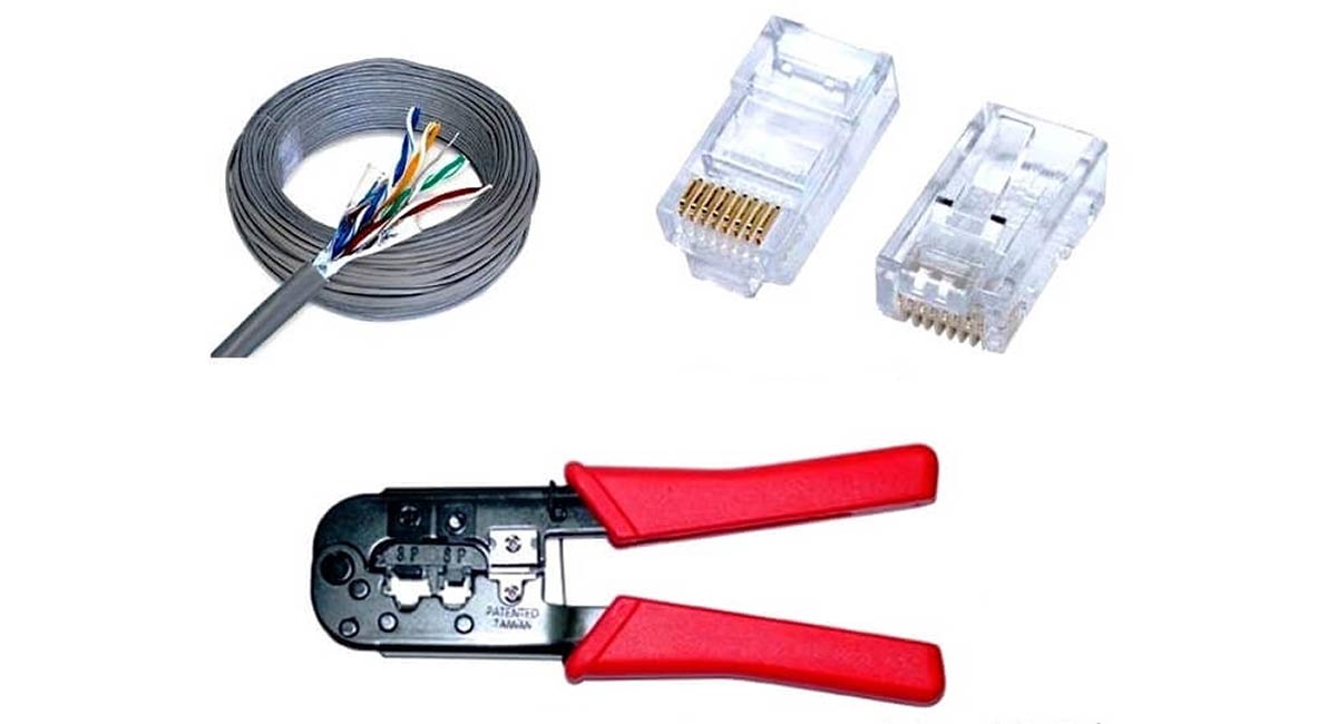 ابزار مورد نیاز برای سوکت زدن کابل شبکه
