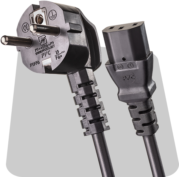 Power Plug-CEE7-7-C13 copy کابل پاور CEE7/7 به C13 استاندارد اروپا (EU Power Cable) - تصویر 1