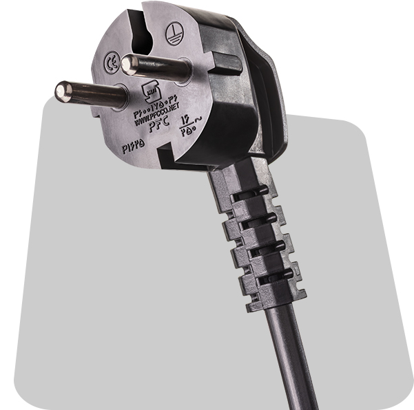 Power Plug-(Type E-F)2PIN copy کابل برق دو پین Type E/F - PLUG CABLE استاندارد اروپا - تصویر 1